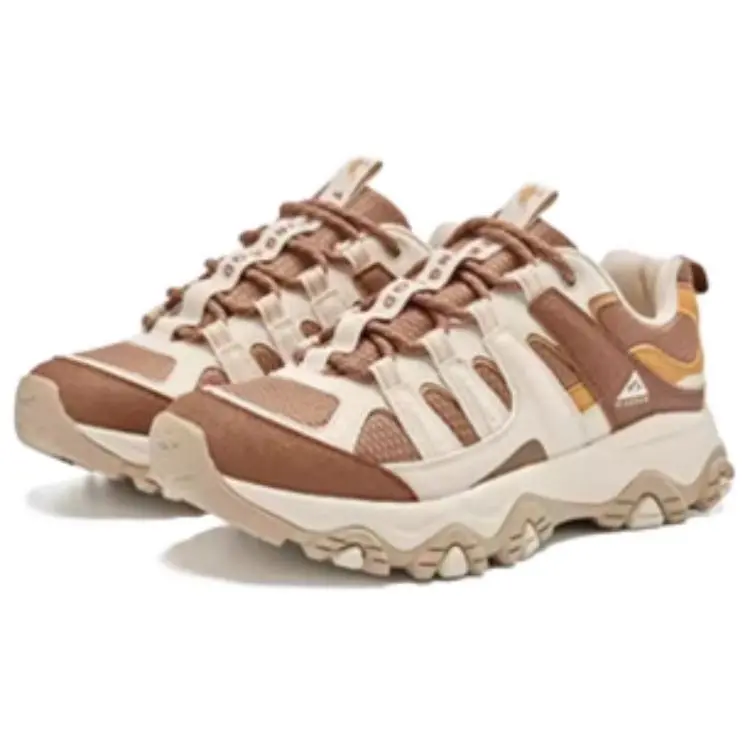 QIAODAN Slip Resistant And Abrasion Resistant Coverage Low Top Trail Running Sprint Running Shoes Women's Beige Brown-2