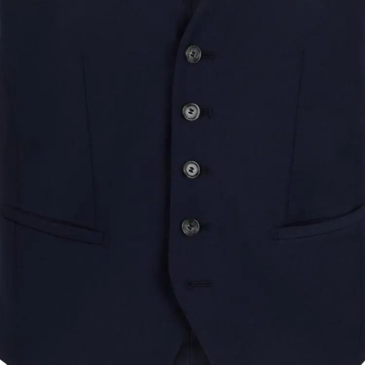 HUGO BOSS Slim-Fit Waistcoat In Virgin Wool With Stretoh Vest Men's Dark Blue-4