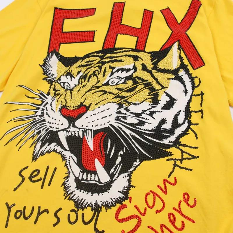 ED HARDY X T Shirt Unisex Yellow-2