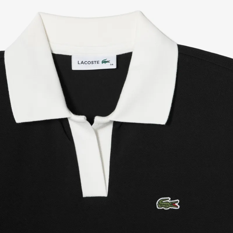 LACOSTE Short Sleeved Dress Women's Black-4