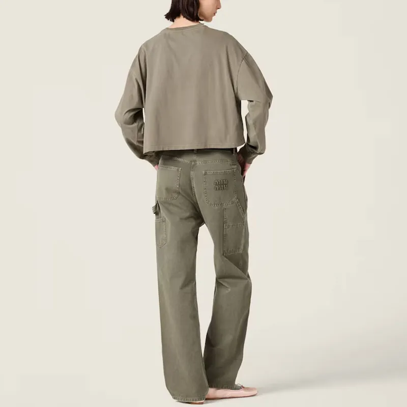MIU MIU Regular T Shirt Women's Olive Green-2