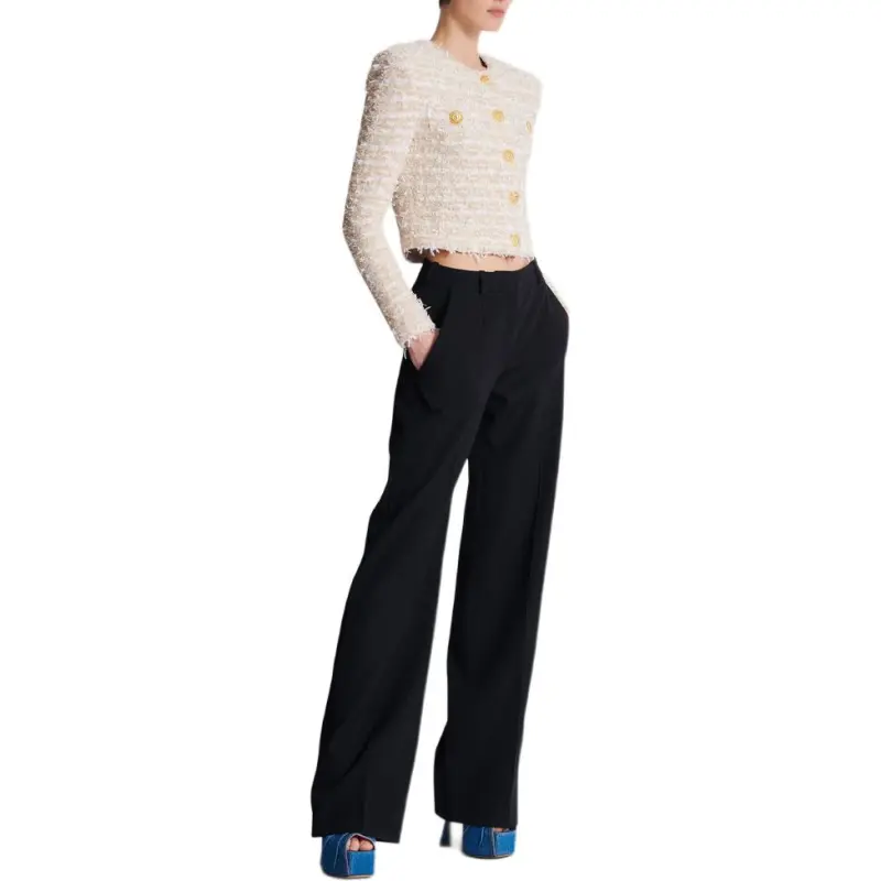 BALMAIN Cropped Tweed Jacket-4