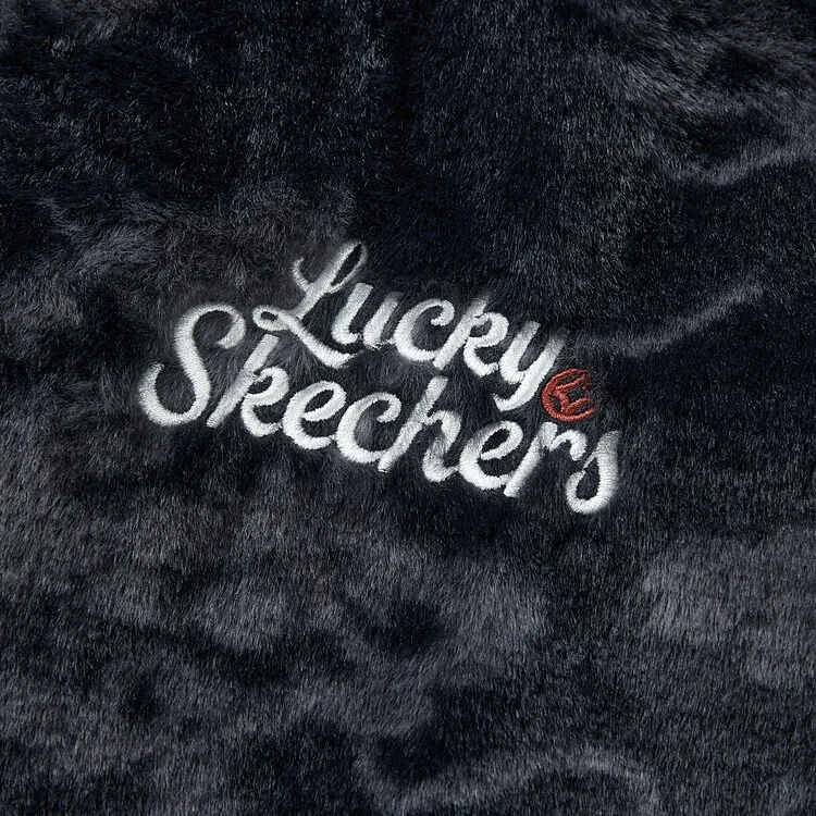 Skechers New Year S COLOR Velvet feel Coat Unisex Black Background With Dragon Pattern All Over Print-3