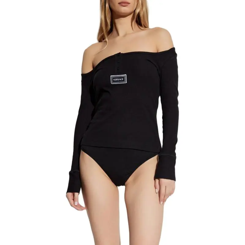 VERSACE Ribbed Lingerie Top-1