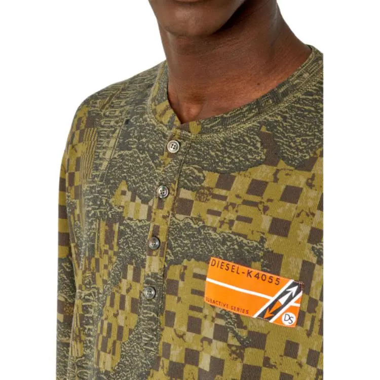 DIESEL T-Shirts Men Olive Green-5