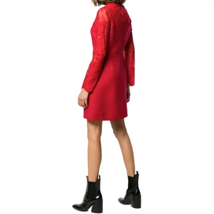 Valentino Long-Sleeved Dresses Women's Red-2