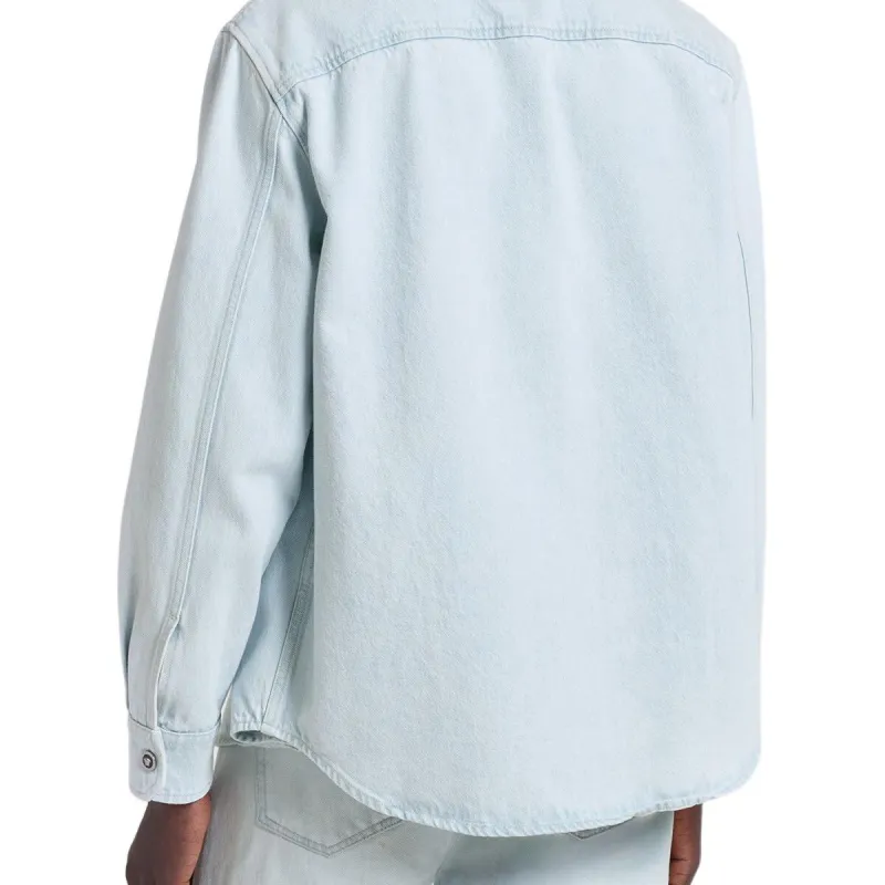 VERSACE Medusa Buttoned Long Sleeved Denim Shirt-4