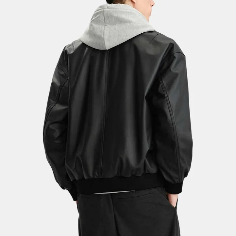 GXG Leather Jackets Men Black-5