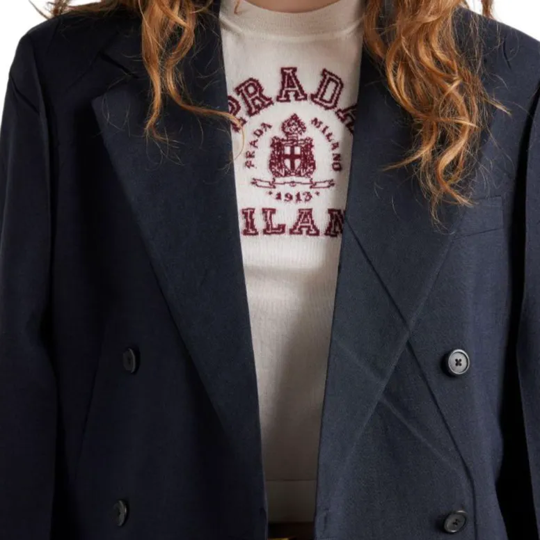 PRADA Logo Intarsia Knitted Top-4