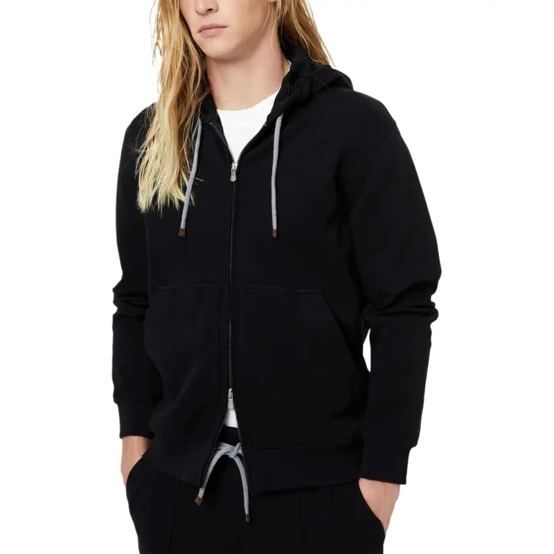 Brunello Cucinelli Zipped Drawstring Hoodie-1
