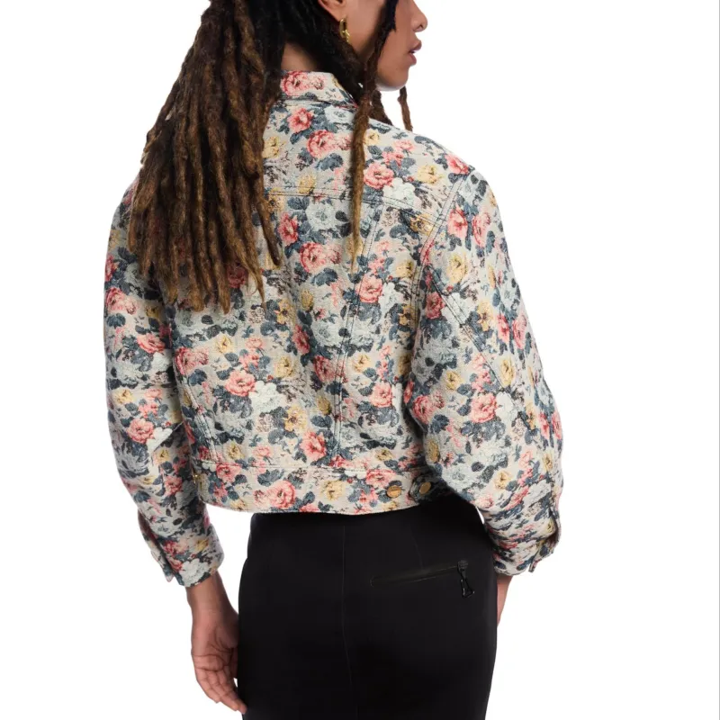 LOUIS VUITTON Cropped Floral Jacquard Jacket-2