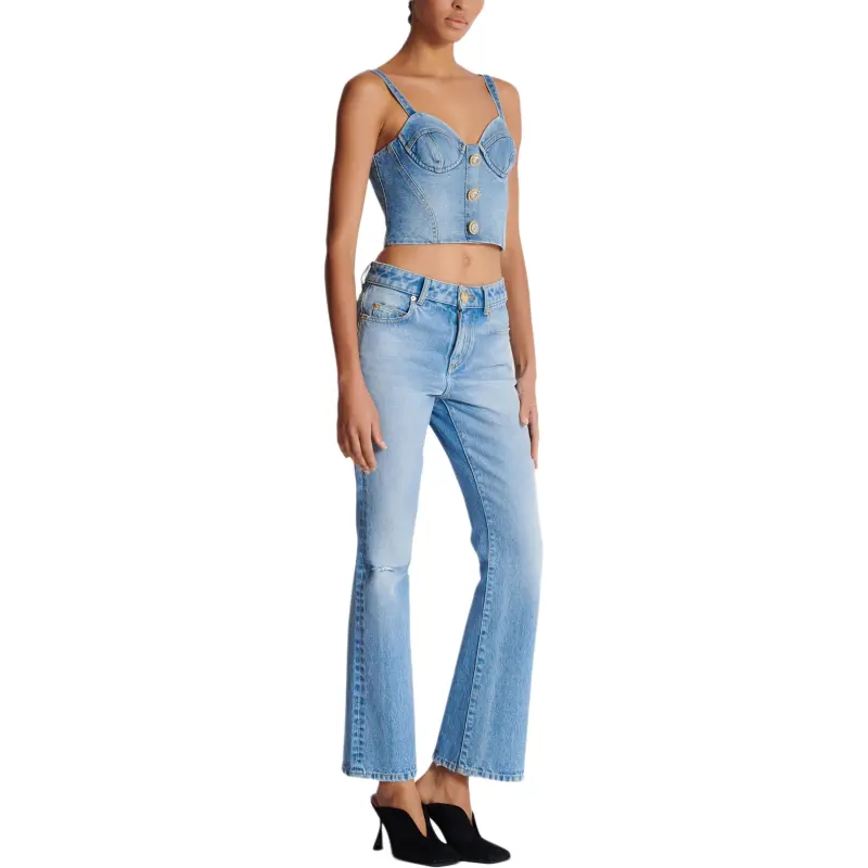 BALMAIN Denim Bustier Top-3