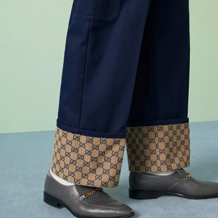 GUCCI Gg Supreme Straight leg Trousers-5