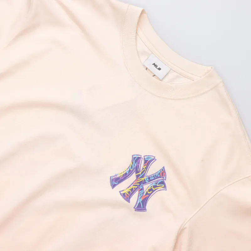 MLB New York Yankees T Shirt Unisex Dark Cream-4