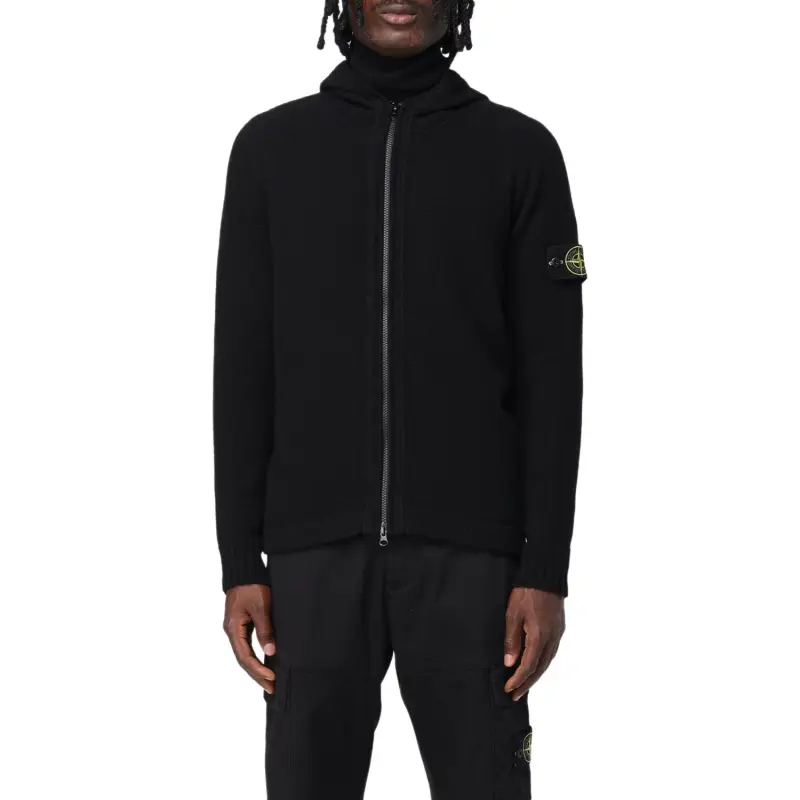 STONE ISLAND Logo Patch Hooded Cardigan-4