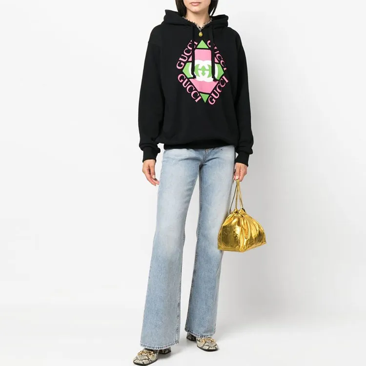 GUCCI Logo print Drawstring Hoodie-1