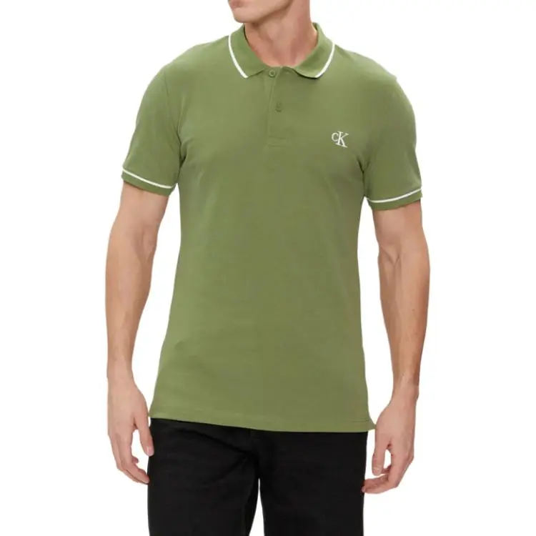 Calvin Klein Logo embroidered Piqué Polo Shirt-4