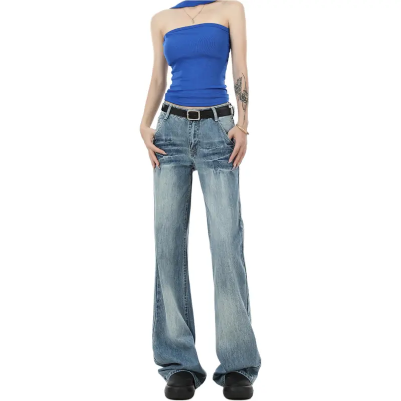 Concubine Zhu Jeans Unisex Vintage Blue-1