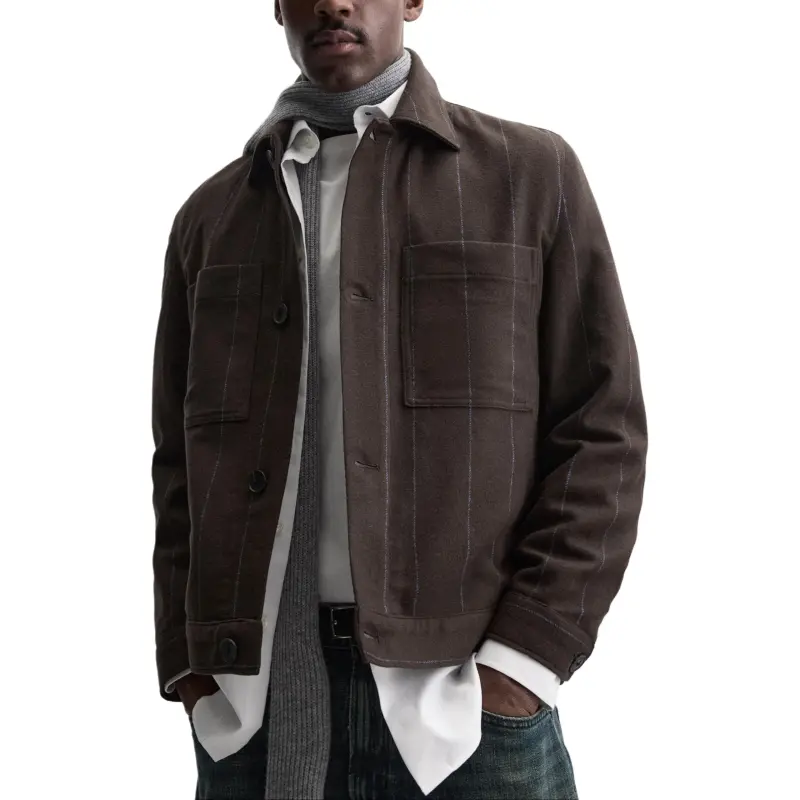 ZARA Jackets Coats Men's Dark Brown-4