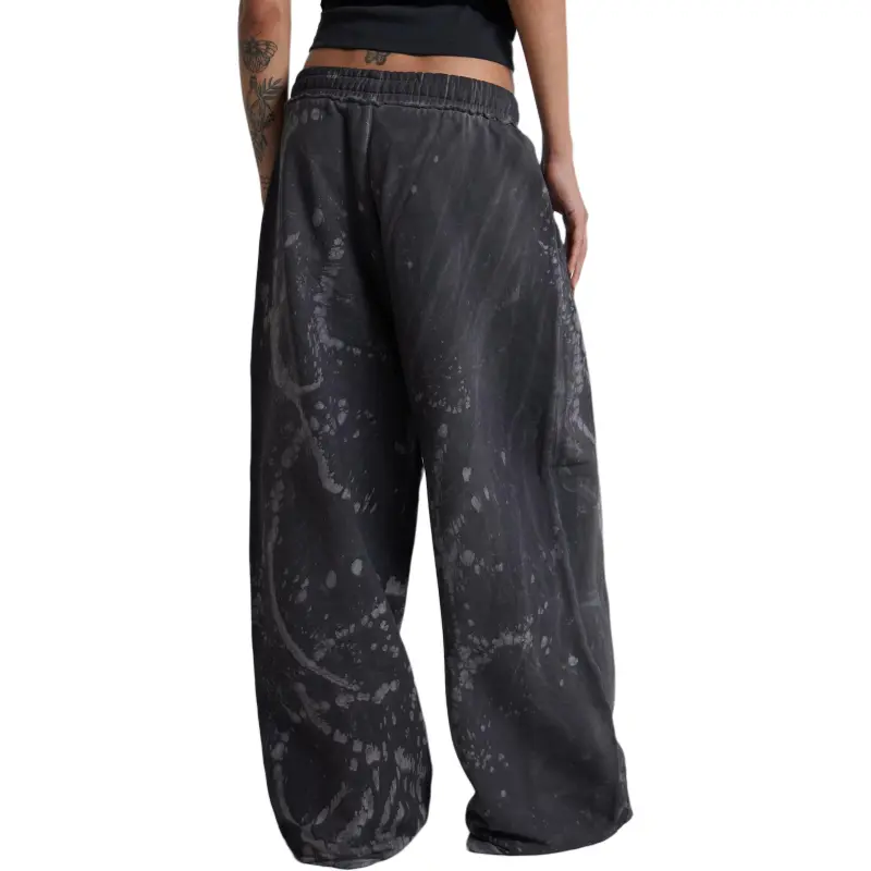 Jaded London Oil Spill Monster Joggers Casual Pants Men's Washed Black-1