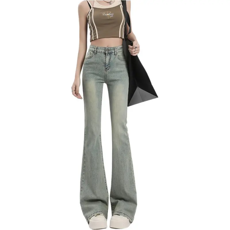 YINLEI Jeans Women's Yellow-7