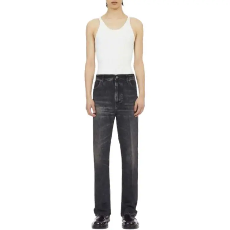 Ferragamo Logo Patch Stonewashed Denim Jeans-1