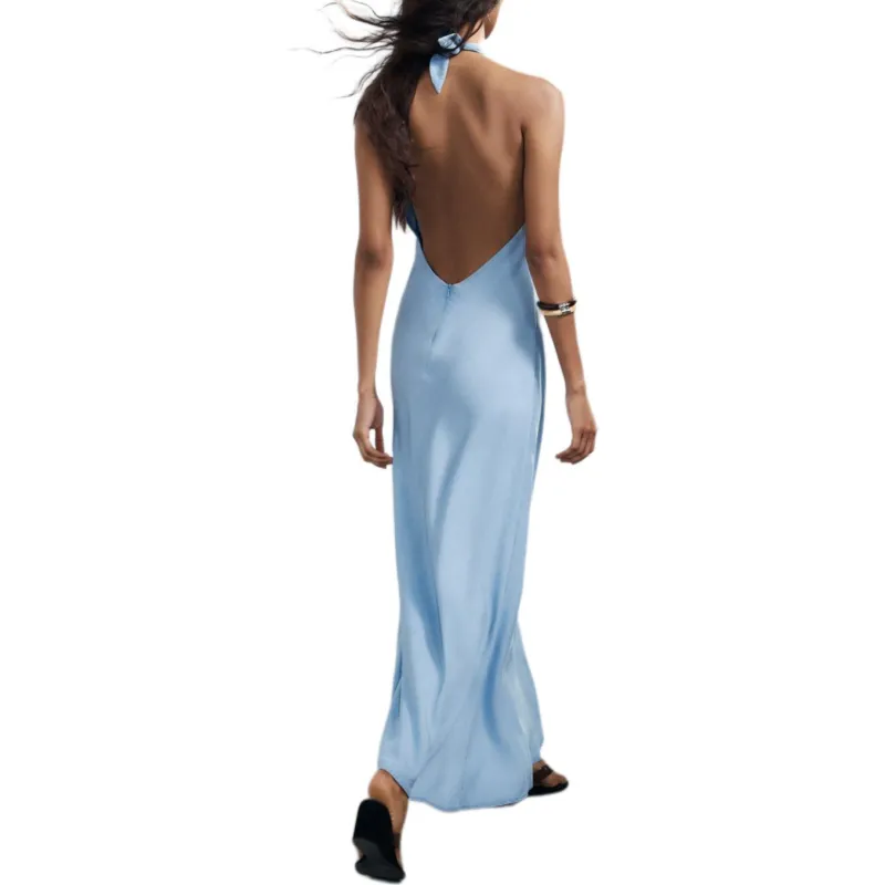 ZARA Sleeveless Dress Women's Light Blue-3