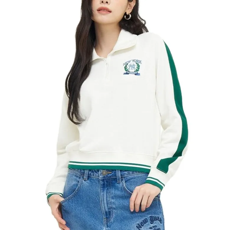 MLB New York Yankees Varsity Sportive New York Yankees Sweatshirts Sweatshirt Women's Cream-4