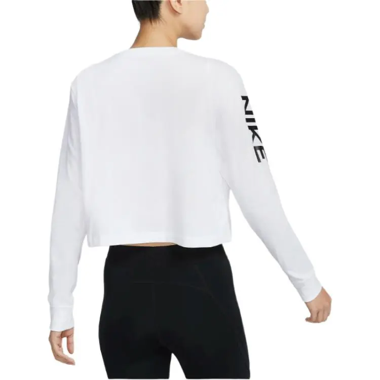 Nike ProDri Fit FW24 Drop Shoulder Sleeve T Shirt Women's White-1