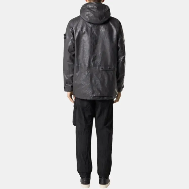STONE ISLAND Leather Jacket-4