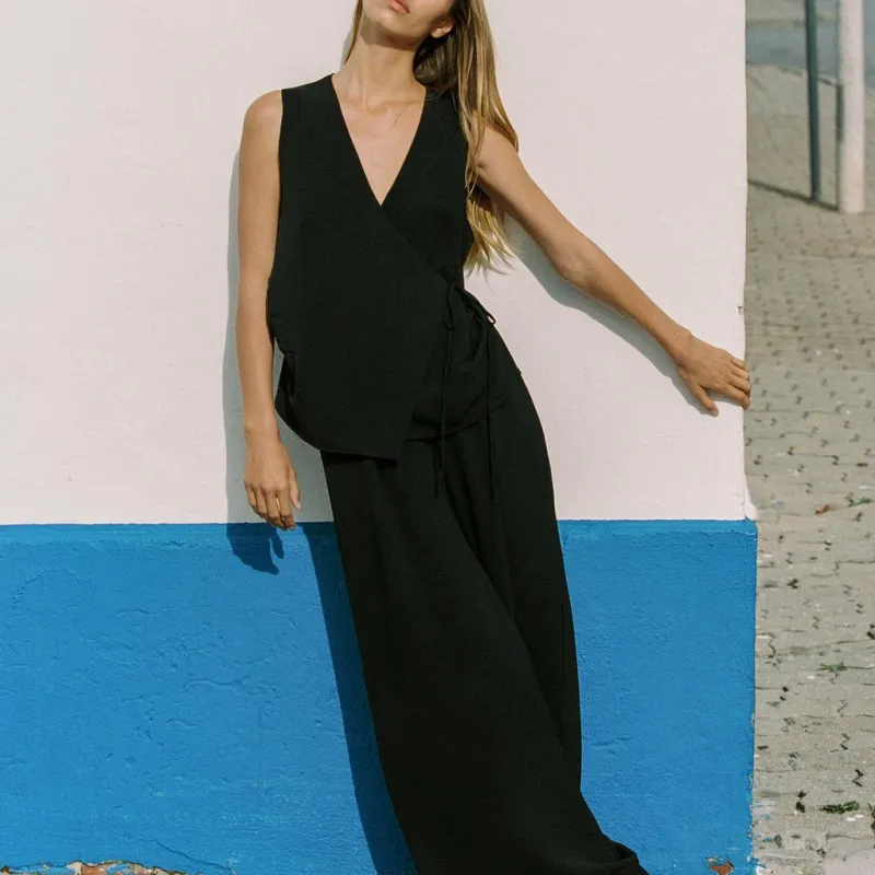 ZARA Tank Tops Women's Black-3