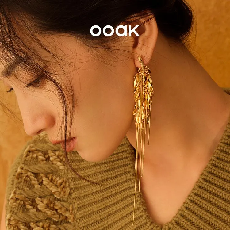 OOAK Golden Moments Clip On Earrings Women's-12