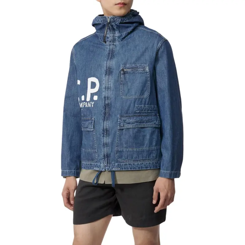 C.P.Company Blu Goggles detail Denim Jacket-4