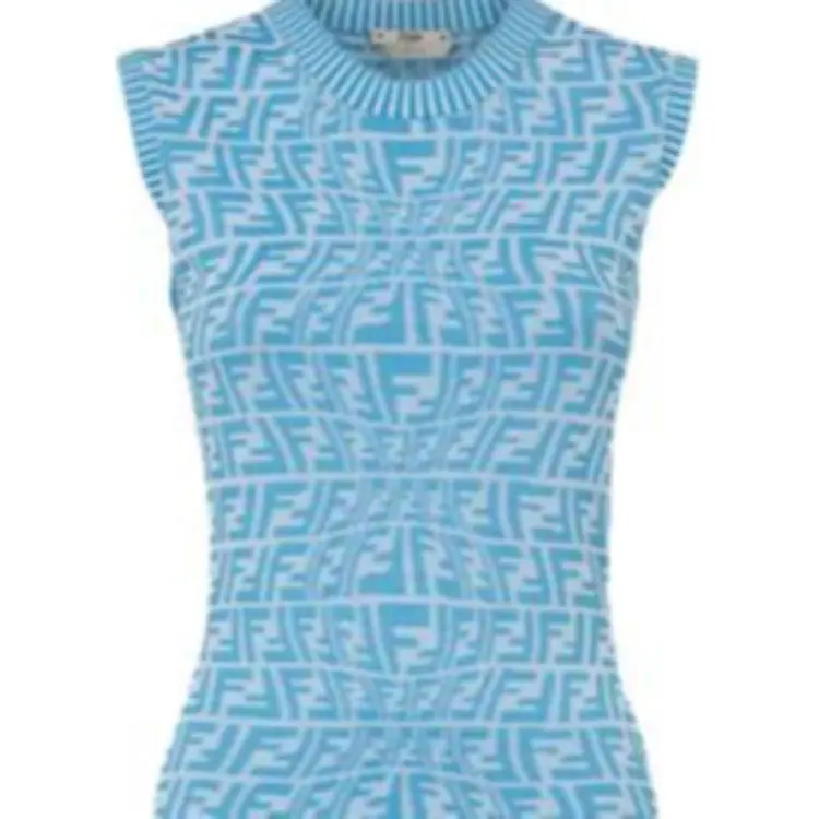 FENDI Sleeveless Dress Women's Light Blue-4