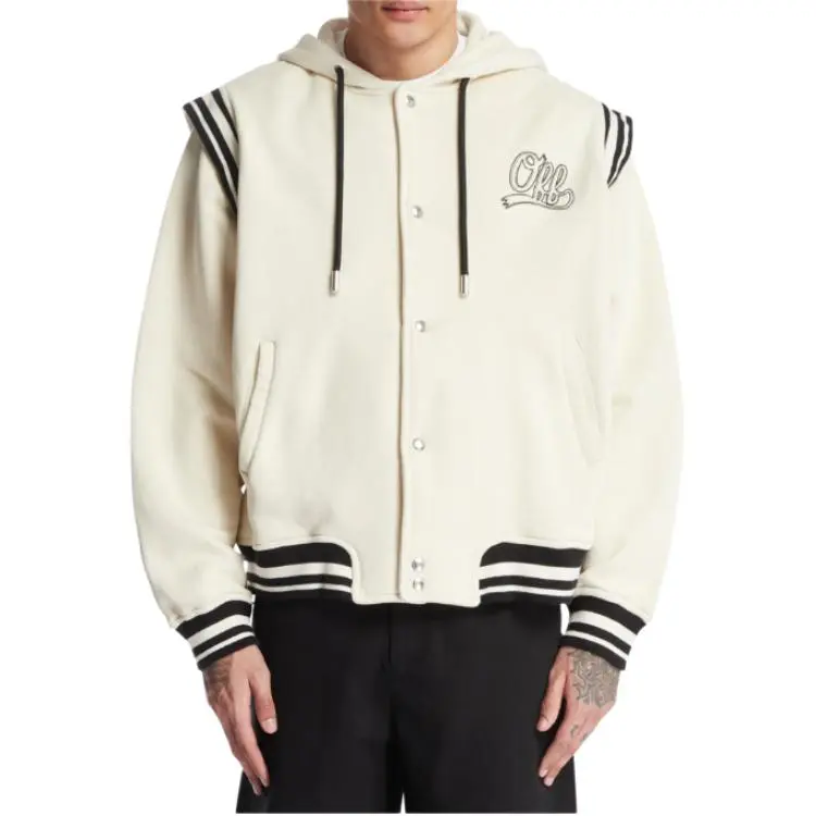 OFF WHITE Logo Detailed Drawstring Hoodie-3