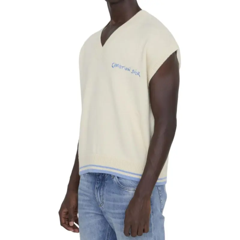 DIOR Logo Embroidered V Neck Vest-4