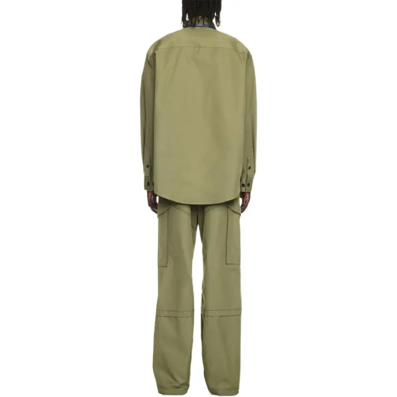 OFF WHITE Logo Embroidered Long Sleeved Shirt-4