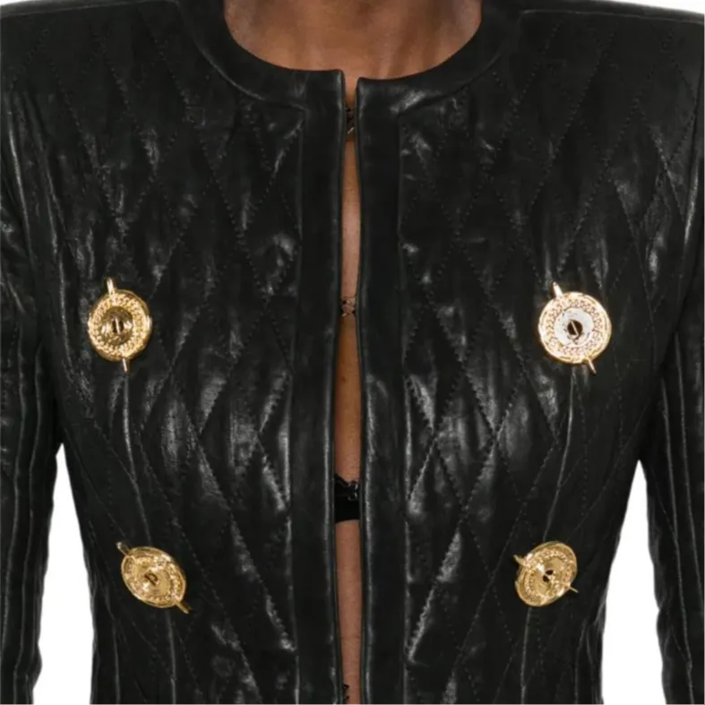 BALMAIN Quilted Leather Jacket-4
