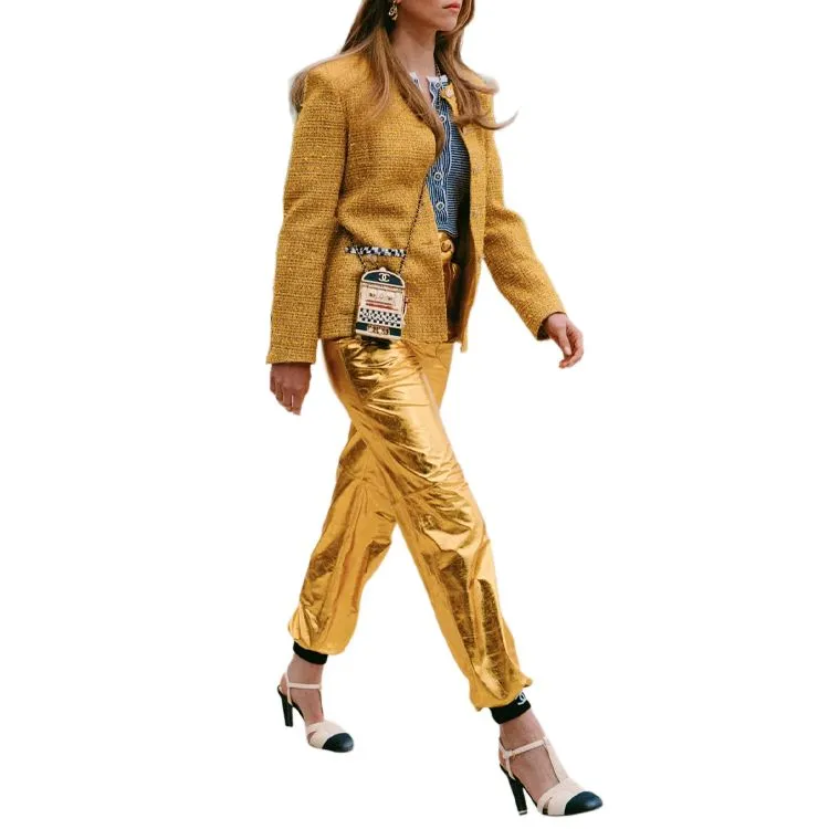 CHANEL Casual Pants Women's Gold-1