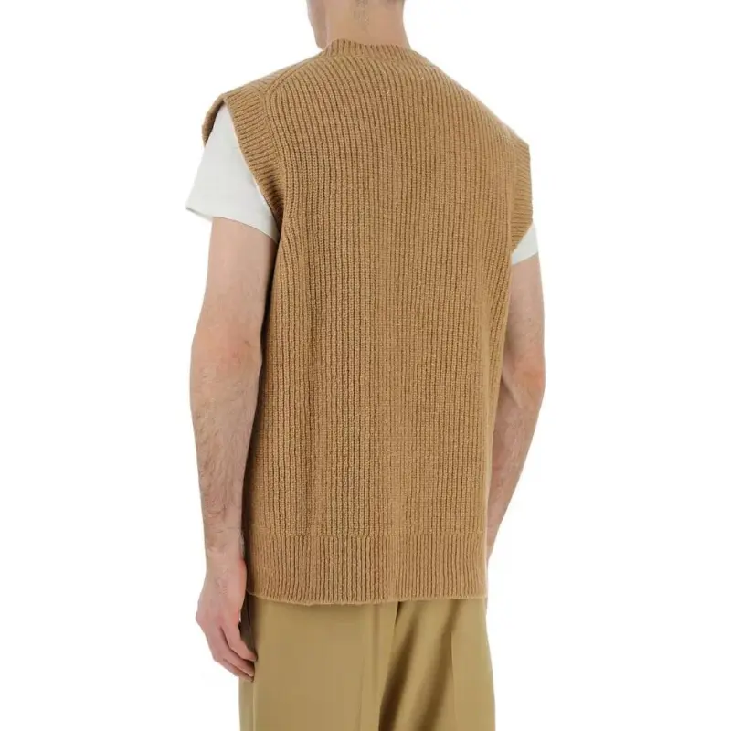 Maison Margiela V Neck Straight Hem Knitted Vest-4