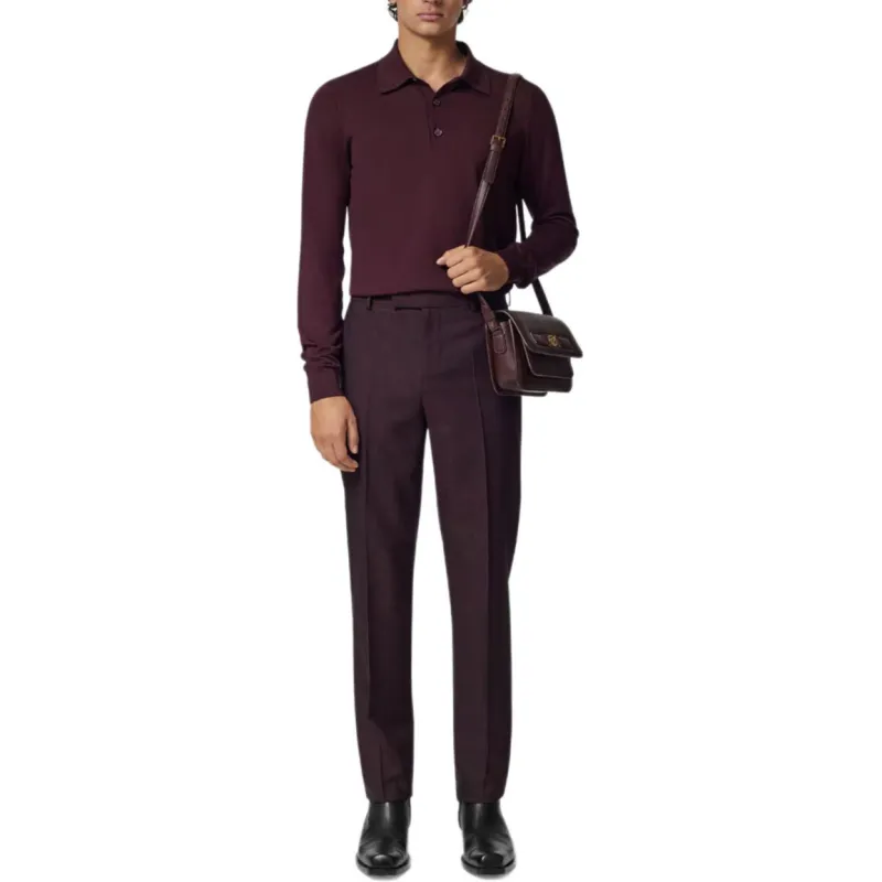 VERSACE Long Sleeved Knitted Polo Shirt-1