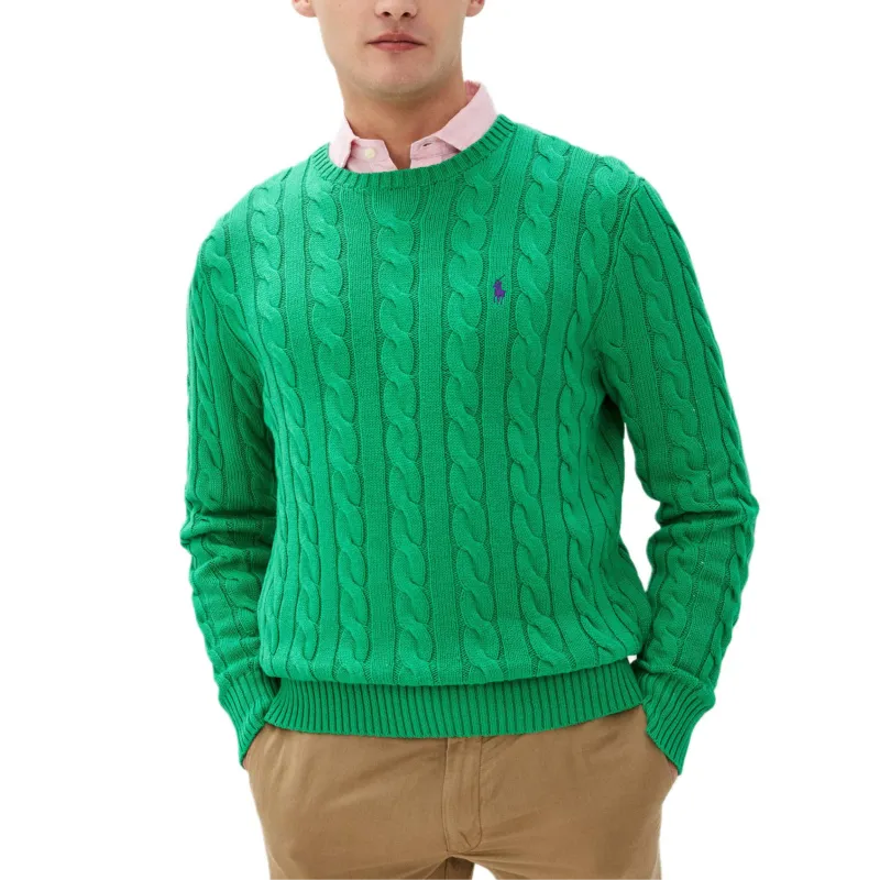 Ralph Lauren Cable Wool And Cashmere Crew Neck Sweater Sweater Men's Green-2