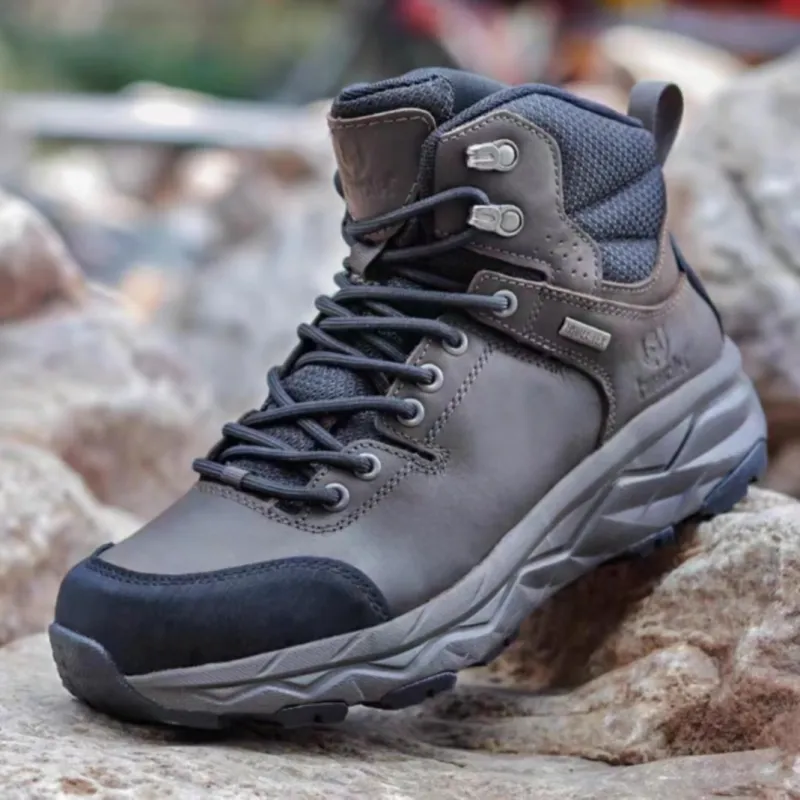 HIWALK Mid Top Outdoor Shoes Men's Tea Brown-2