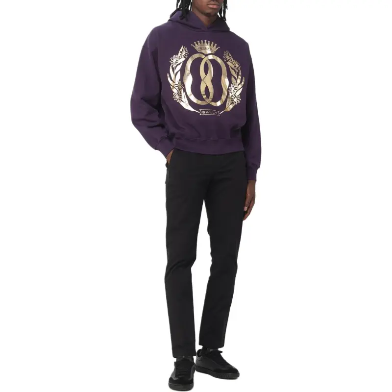 BALLY Logo print Organic Cotton Hoodie-3