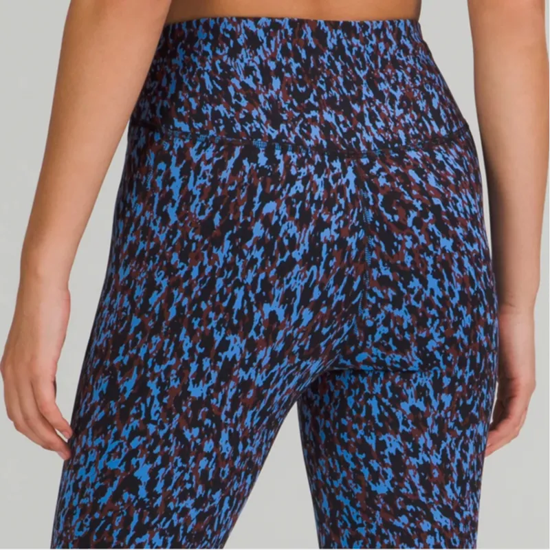 Lululemon Base Pace Sports Pants Women's Leopard Print Camouflage Blue Nile Mixed Color-4