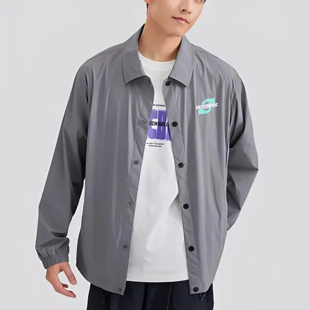 Skechers Jackets Coats Men's Lime Gray-3