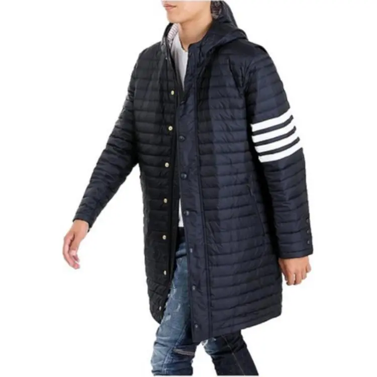 THOM BROWNE 4 Bar Hooded Down Coat-5