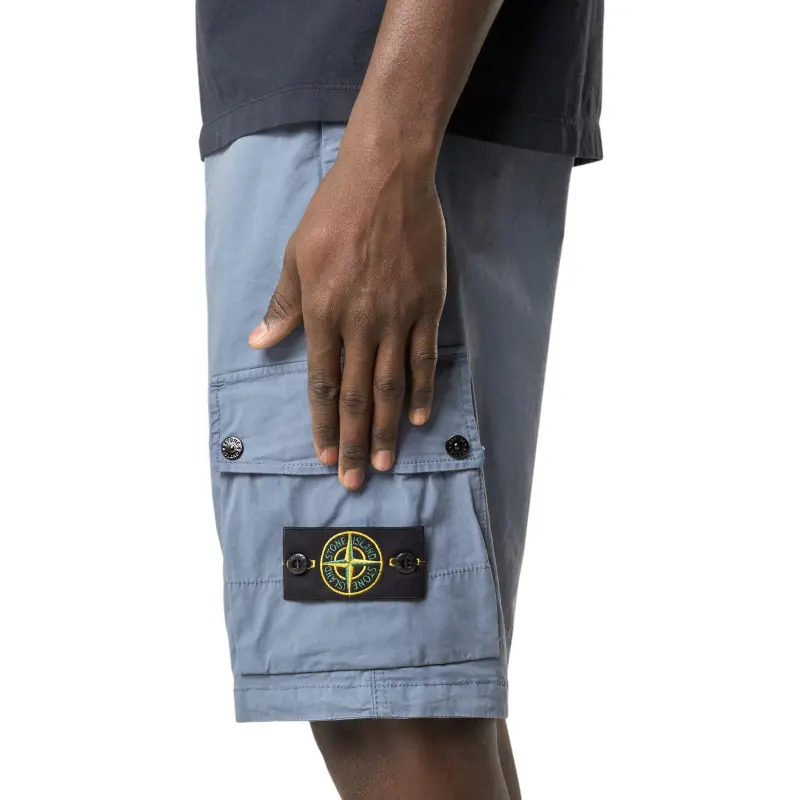 STONE ISLAND Cargo Shorts Men's Avio Blue-2