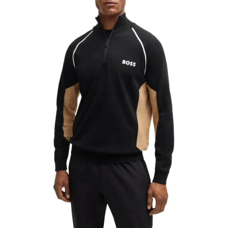 HUGO BOSS Logo embroidered Colour block Sweater-2