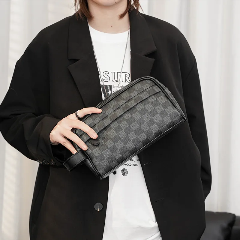 VIHUS PVC Handbags Clutches Men's Black-4